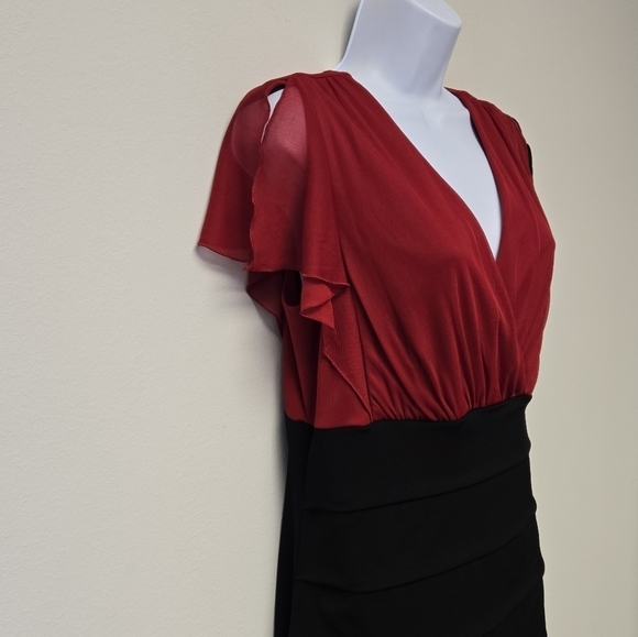 Enfocus Studio Bodycon Dress Red Black 14 - Picture 2 of 7